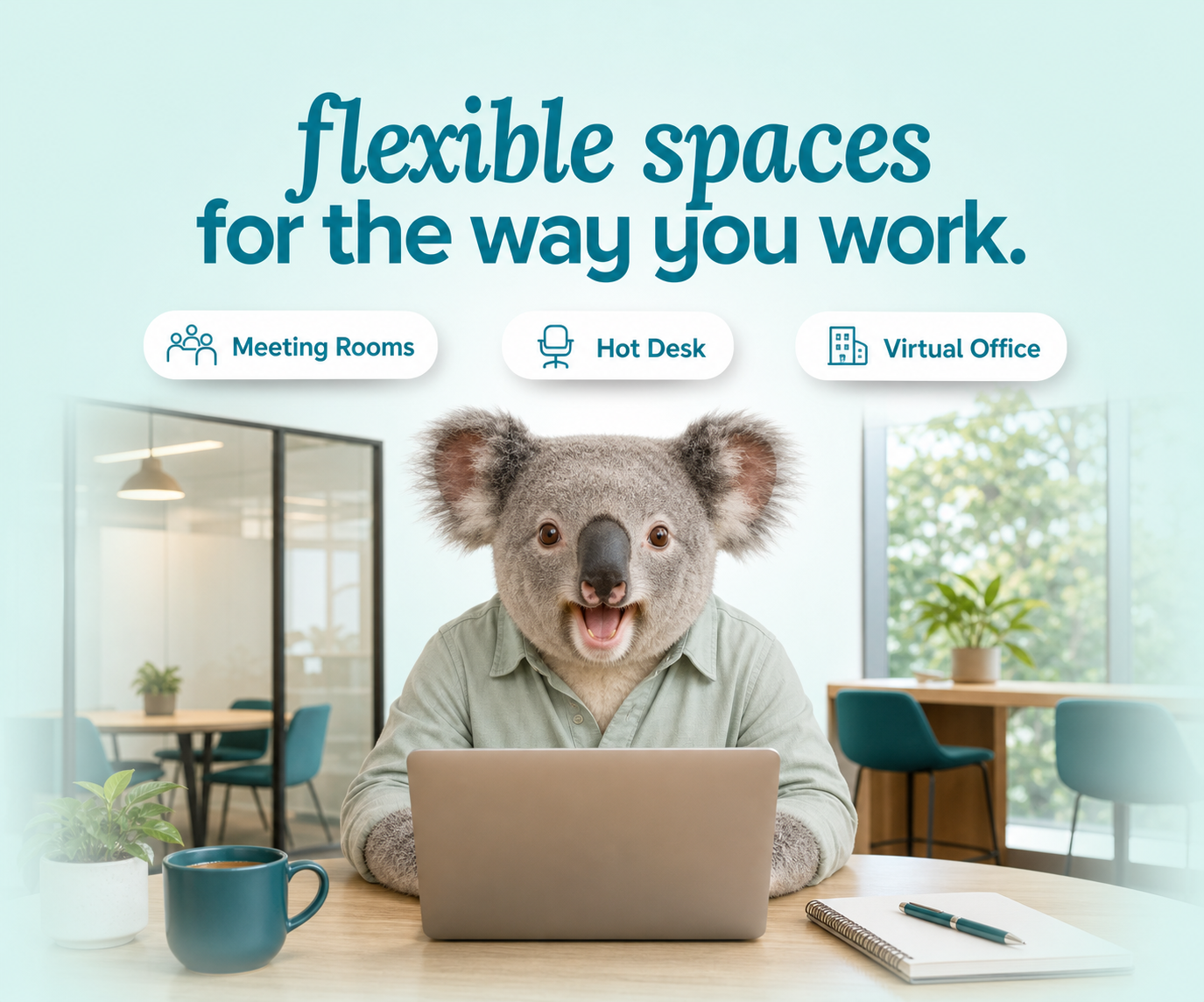 Flexible meeting rooms, hot desks, and virtual offices at Koala Workspace